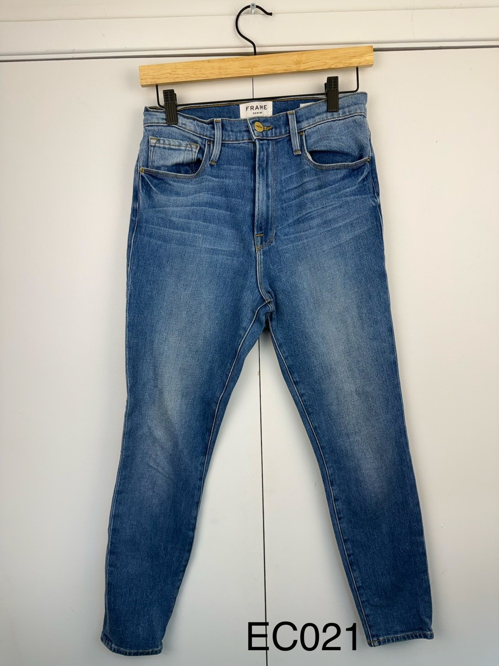 FRAME Ali High Rise Cigarette Jeans Opus Blue Size 27